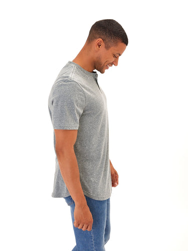 Baseline Triblend 2-Button SS Henley Mens Tops Tshirt Short Threads 4 Thought 