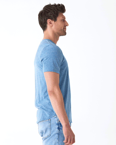 Baseline Triblend 2-Button SS Henley Mens Tops Tshirt Short Threads 4 Thought 