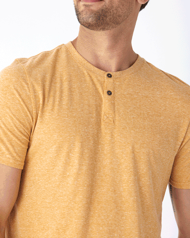 Baseline Triblend 2-Button SS Henley Mens Tops Tshirt Short Threads 4 Thought 