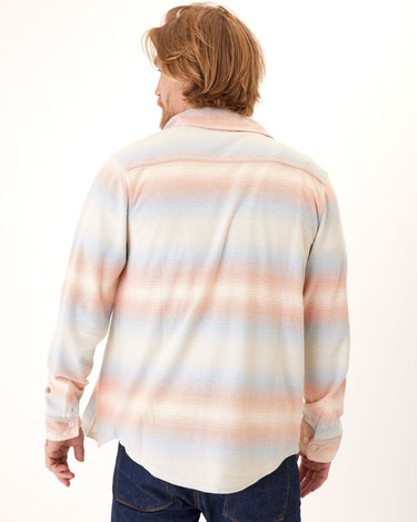 Mika Yarn Dye Stripe Triblend Terry Button-Down Shirt Mens Outerwear Sweatshirt Threads 4 Thought 