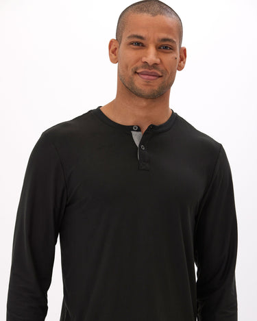 Frederick Luxe Jersey Long Sleeve Henley Mens Tops Tshirt Long Threads 4 Thought 