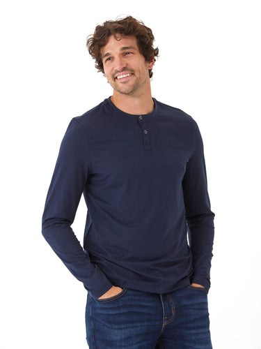 Frederick Luxe Jersey Long Sleeve Henley Mens Tops Tshirt Long Henley Threads 4 Thought 