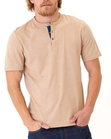 Chester Classic Jersey Contrast Henley Mens Tops Tshirt Short Threads 4 Thought 