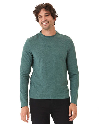 Parker Heather Luxe Jersey Double Rib Long Sleeve Crew Mens Tops Tshirt Long Threads 4 Thought 