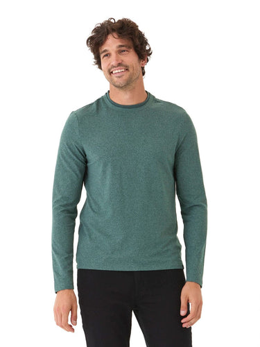 Parker Heather Luxe Jersey Double Rib Long Sleeve Crew Mens Tops Tshirt Long Threads 4 Thought 