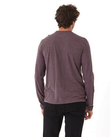 Torryn Triblend Stripe Jersey Long Sleeve Contrast Henley Mens Tops Tshirt Long Henley Threads 4 Thought 