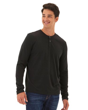 Austin Triblend 2 Button Long Sleeve Henley Mens Tops Tshirt Long Henley Threads 4 Thought 