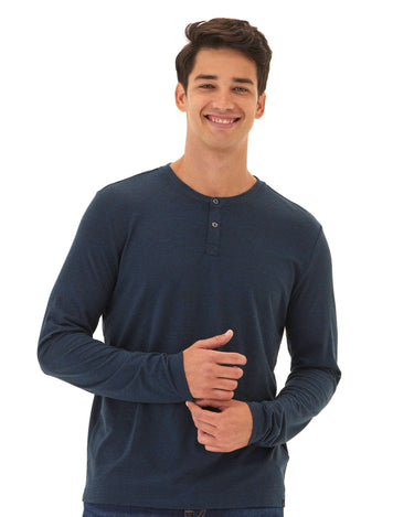 Austin Triblend 2 Button Long Sleeve Henley Mens Tops Tshirt Long Henley Threads 4 Thought 