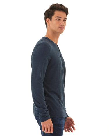 Austin Triblend 2 Button Long Sleeve Henley Mens Tops Tshirt Long Henley Threads 4 Thought 