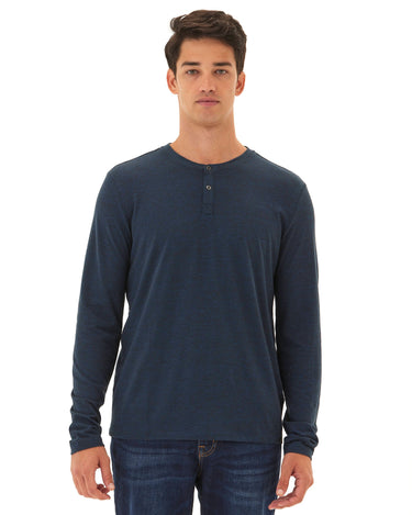 Austin Triblend 2 Button Long Sleeve Henley Mens Tops Tshirt Long Henley Threads 4 Thought 