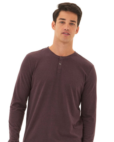 Austin Triblend 2 Button Long Sleeve Henley Mens Tops Tshirt Long Henley Threads 4 Thought 