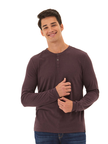 Austin Triblend 2 Button Long Sleeve Henley Mens Tops Tshirt Long Henley Threads 4 Thought 