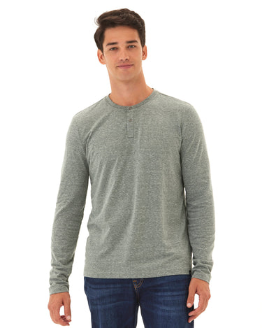 Austin Triblend 2 Button Long Sleeve Henley Mens Tops Tshirt Long Henley Threads 4 Thought 