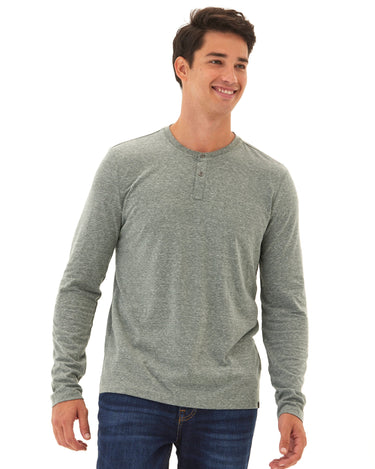 Austin Triblend 2 Button Long Sleeve Henley Mens Tops Tshirt Long Henley Threads 4 Thought 