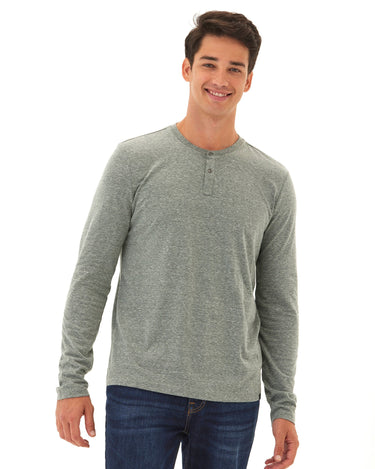 Austin Triblend 2 Button Long Sleeve Henley Mens Tops Tshirt Long Henley Threads 4 Thought 