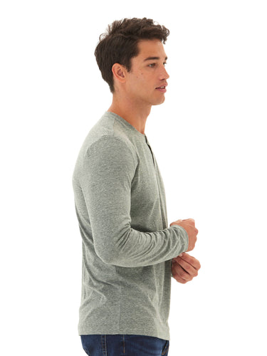 Austin Triblend 2 Button Long Sleeve Henley Mens Tops Tshirt Long Henley Threads 4 Thought 