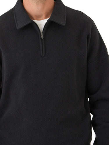 Gabe Triblend Fleece 1/4 Zip Polo Mens Outerwear Sweatshirt Threads 4 Thought 