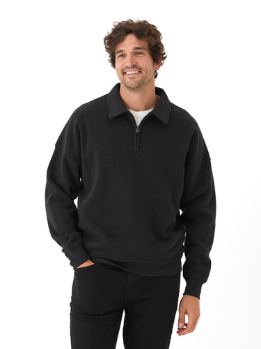 Gabe Triblend Fleece 1/4 Zip Polo Mens Outerwear Sweatshirt Threads 4 Thought 