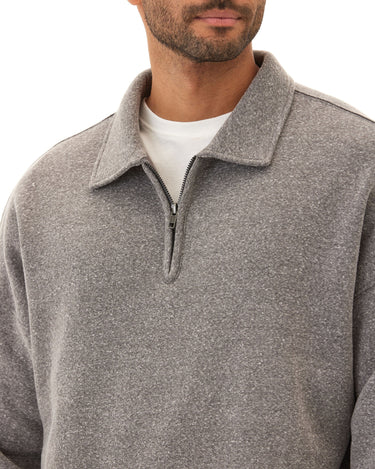 Gabe Triblend Fleece 1/4 Zip Polo Mens Outerwear Sweatshirt Threads 4 Thought 