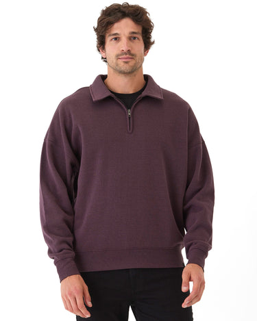 Gabe Triblend Fleece 1/4 Zip Polo Mens Outerwear Sweatshirt Threads 4 Thought 