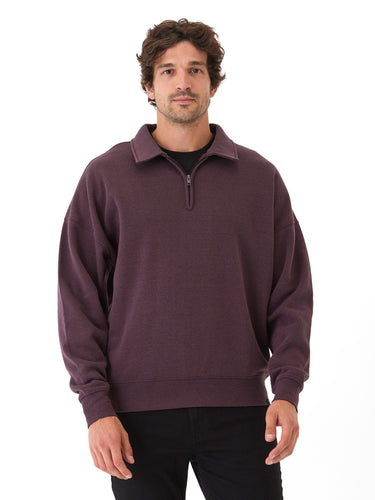 Gabe Triblend Fleece 1/4 Zip Polo Mens Outerwear Sweatshirt Threads 4 Thought 