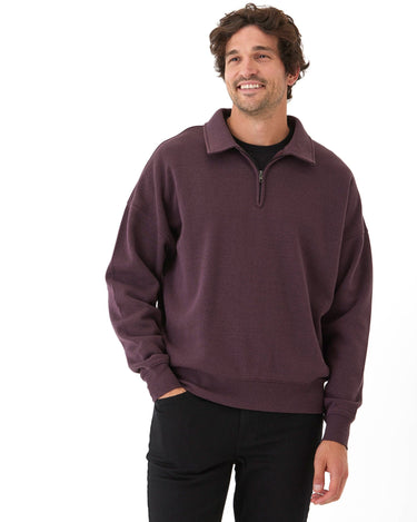 Gabe Triblend Fleece 1/4 Zip Polo Mens Outerwear Sweatshirt Threads 4 Thought 