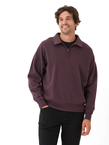 Gabe Triblend Fleece 1/4 Zip Polo Mens Outerwear Sweatshirt Threads 4 Thought 