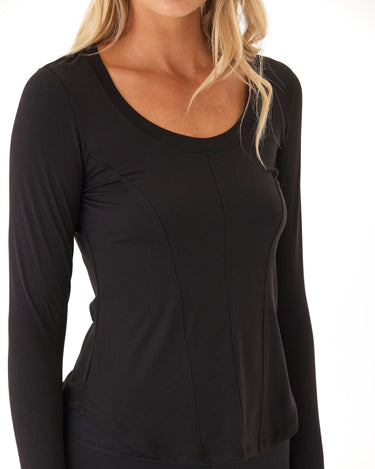 Kellie Heather Luxe Jersey Seam Detail Top Womens Tops Long Tee Threads 4 Thought 