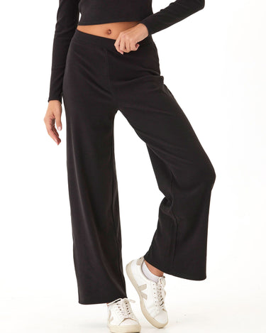 Sarina Brushed Performance Rib Wide Leg Pant Womens Bottoms Pants Threads 4 Thought 