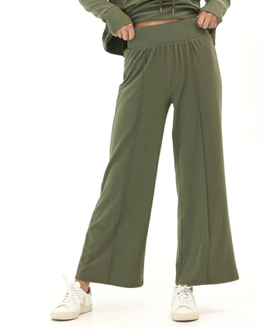 Shiloh Cozy Fleece Rib Mix Wide Leg Pant Womens Bottoms Sweatpants Threads 4 Thought 