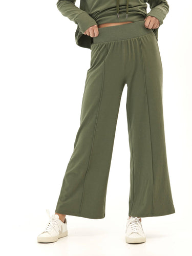 Shiloh Cozy Fleece Rib Mix Wide Leg Pant Womens Bottoms Sweatpants Threads 4 Thought 