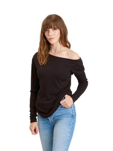 Leoni Feather Rib Long Sleeve Womens Tops Long Threads 4 Thought 