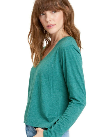 Ada Triblend Long Sleeve V-Neck Tee Womens Tops Long Threads 4 Thought 