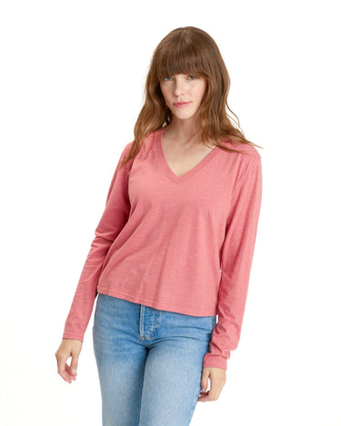 Ada Triblend Long Sleeve V-Neck Tee Womens Tops Long Threads 4 Thought 