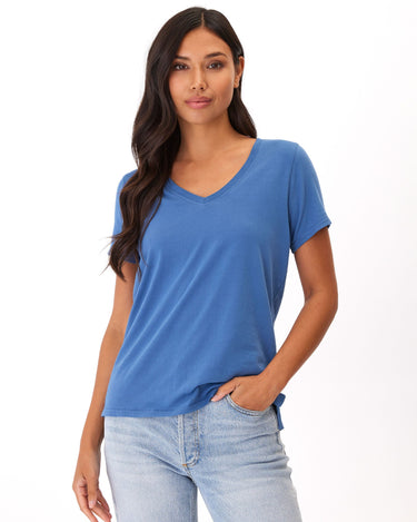 Pattie Classic Jersey V-Neck Tee Womens Tops Short Threads 4 Thought 