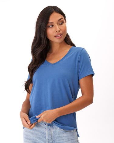 Pattie Classic Jersey V-Neck Tee Womens Tops Short Threads 4 Thought 