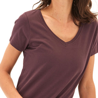 Pattie Organic Cotton V-Neck Tee Womens Tops Short Tee Threads 4 Thought 