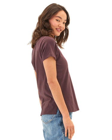 Pattie Organic Cotton V-Neck Tee Womens Tops Short Tee Threads 4 Thought 