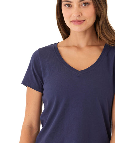 Pattie Classic Jersey V-Neck Tee Womens Tops Short Threads 4 Thought 