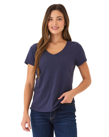 Pattie Classic Jersey V-Neck Tee Womens Tops Short Threads 4 Thought 