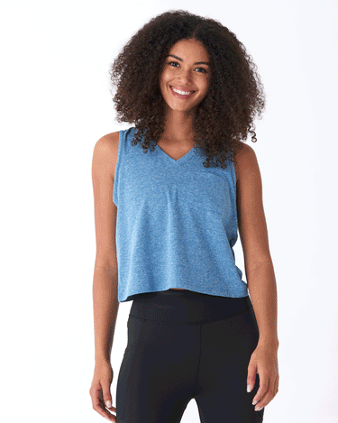 Hera Triblend Jersey V-Neck Tank Womens Tops Tanks Threads 4 Thought 