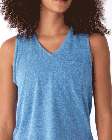 Hera Triblend Jersey V-Neck Tank Womens Tops Tanks Threads 4 Thought 