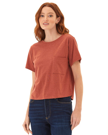 Shelbie Triblend Jersey Pocket Tee Womens Tops Short Tee Threads 4 Thought 