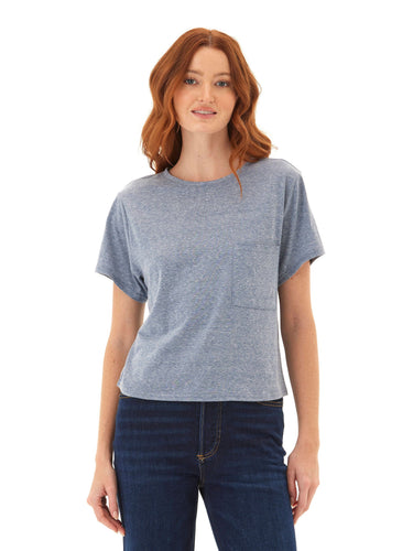 Shelbie Triblend Jersey Pocket Tee Womens Tops Short Tee Threads 4 Thought 