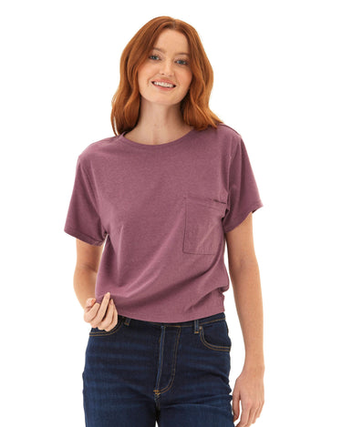 Shelbie Triblend Jersey Pocket Tee Womens Tops Short Tee Threads 4 Thought 