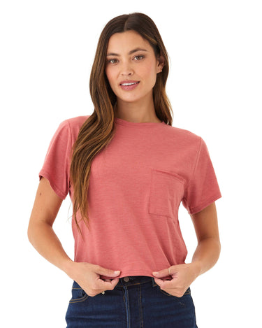 Shelbie Triblend Jersey Pocket Tee Womens Tops Short Tee Threads 4 Thought 