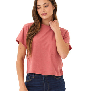 Shelbie Triblend Jersey Pocket Tee Womens Tops Short Tee Threads 4 Thought 