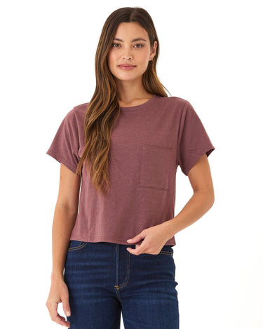 Shelbie Triblend Jersey Pocket Tee Womens Tops Short Tee Threads 4 Thought 