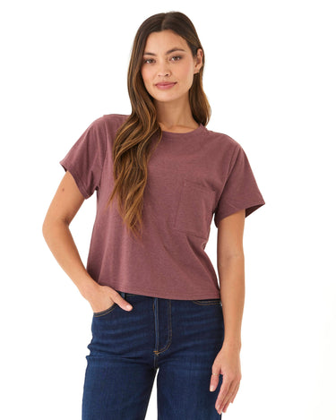 Shelbie Triblend Jersey Pocket Tee Womens Tops Short Tee Threads 4 Thought 