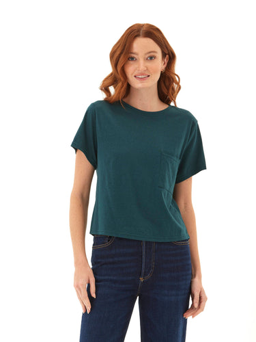 Shelbie Triblend Jersey Pocket Tee Womens Tops Short Tee Threads 4 Thought 